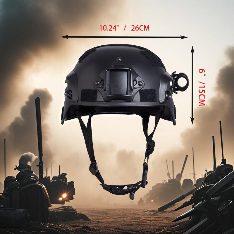 OQUQO Airsoft Tactical Helmet, Full Face Mask for Men, Paintball Helmet, NVG Mount and Side Rails, Adjustable Strap - Complete Tactical Gear for Cosplay and Movie Props - Image 2